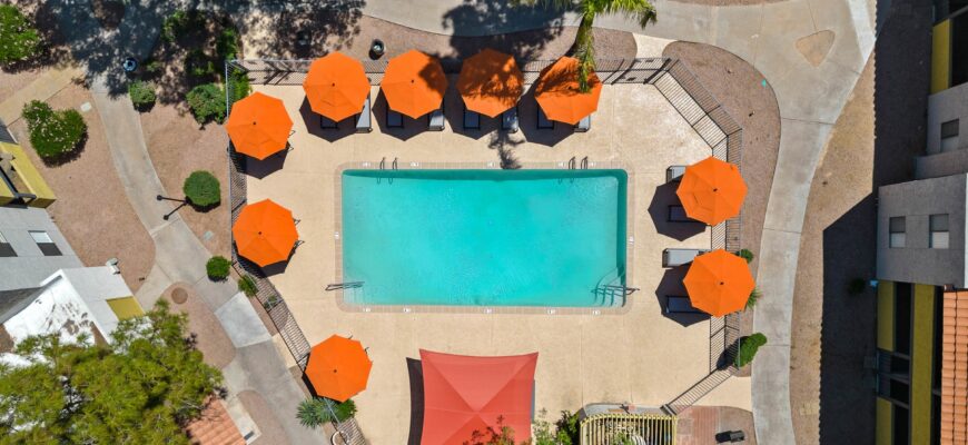 ariel view of pool